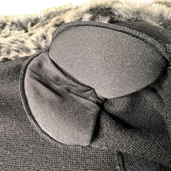 I.N.C. Faux Fur Animal Print Trim Black Button Sweater Coat Women's Size M - Picture 11 of 13